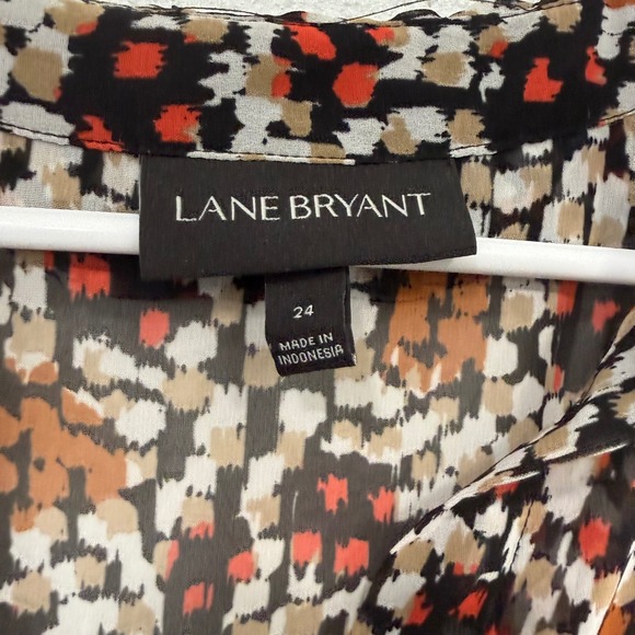 Lane Bryant Sleeveless Sheer Print Button Up Blouse Top Plus Size 24 - Picture 3 of 8